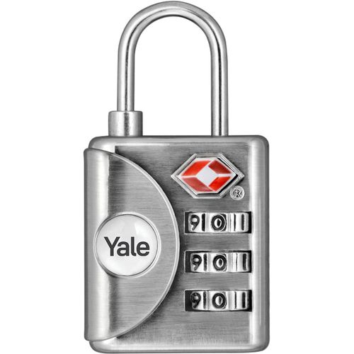KALANKA-Cadenas à Code Gris avec Combinaison Programmable 3 chiffres homologué TSA 32 mm - YTP1/32/119/1 - Nickelé Brossé - Pour Valise de voyage et Bagage