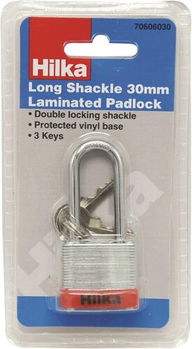 Tools 70606030 Cadenas laminé à anse longue 30 mm Argent