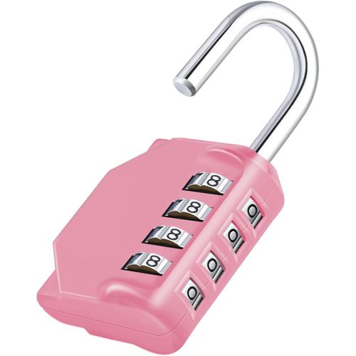 Cadenas Code 4 Chiffres, Cadenas a Code Pour Casier Vestiaire Sport, College, Scolaire, Cadna avec Code Exterieur Pour Portail, Abri de Jardin, Noir
