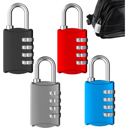 KALANKA-Lot de 4 cadenas à combinaison d'extérieur résistant aux intempéries avec code pour salle de sport, école, moraillon, abri de jardin, armoire, boîte à outils