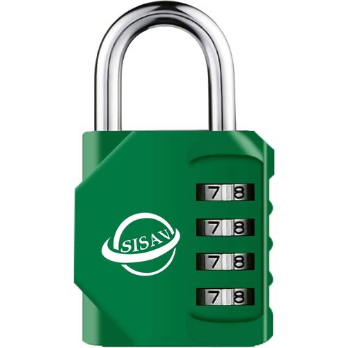 Cadenas à Combinaison 4 Chiffres Pour Usage Extérieur,Pour Casier de Gymnase Scolaire,Casier de Sport,Portail de Clôture,Portail,Loquets et Boîte à Outils,Argenté