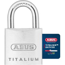TEPPE-ABUS Titalium 64TI/30 - Lot de 2, même combinaison - Cadenas de cave avec corps de serrure en aluminium spécial - anse en acier trempé - niveau de sécurité ABUS 4