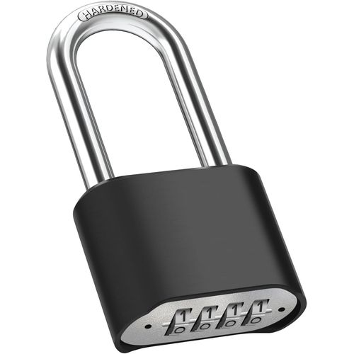 Cadenas Code 4 Chiffres,52Mm Cadenas Extérieur Etanche,Robuste Et Antivol,8Mm Loquet Cadenas À Combinaison,Exterieur Serrure Porte De Garage,Pour Cours,Porte,Clôture,Casier-Long
