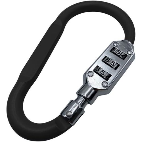 Kalanka-Paluplus Mousqueton Avec Combinaison De Sécurité À 3 Chiffres, Mesure 6 X 10,5 Cm, Cadenas À Code En Forme De D, Convient Pour Vélos, Valises, Sacs À Dos De Voyage -001f (Noir)