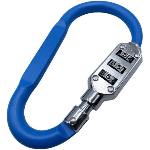 Kalanka-Paluplus Mousqueton Avec Combinaison De Sécurité À 3 Chiffres, Mesure 6 X 10,5 Cm, Cadenas À Code En Forme, Convient Pour Vélos, Valises, Sacs À Dos De Voyage -001f (Bleu)