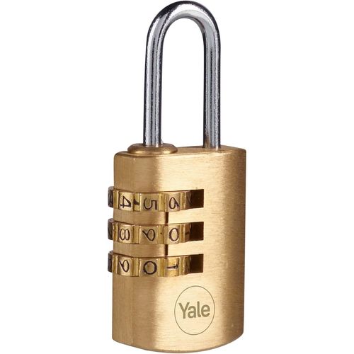 KALANKA-- Y150B/22/120/1 Cadenas à combinaison en laiton de sécurité standard de 22 mm \u2013 Anse ouverte en acier \u2013 Cadenas à combinaison à 3 cadrans
