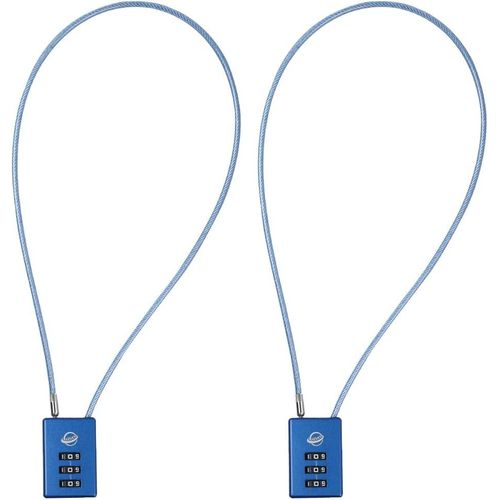 KALANKA-Lot de 2 câbles de verrouillage à combinaison à 3 chiffres - Câble de 50,8 cm pour casier d'école, salle de sport, classeurs, casque, boîte à outils, valise, sac à dos - Bleu