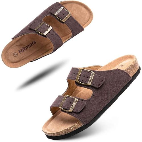 Kalanka-Mules Femme Homme Sandale Bout Ouvert Confort Tongs Plates Été Sandales Et Nu-Pieds Boucle Sabots Chaussure De Plage Noir Marron Bleu Eu 35-47