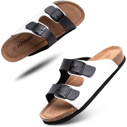 Kalanka-Mules Femme Homme Sandale Bout Ouvert Confort Tongs Plates Été Sandales Et Nu-Pieds Boucle Sabots Chaussure De Plage Noir Marron Bleu Eu 35-47 - 45