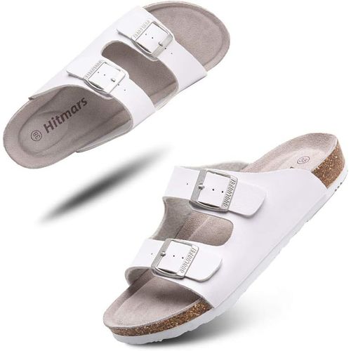 Kalanka-Mules Femme Homme Sandale Bout Ouvert Confort Tongs Plates Été Sandales Et Nu-Pieds Boucle Sabots Chaussure De Plage Noir Marron Bleu Eu 35-47 - 46