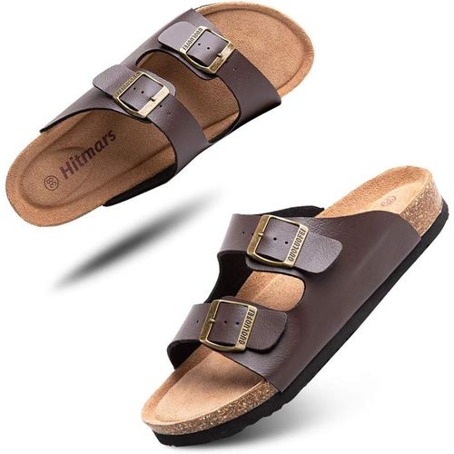 Kalanka-Mules Femme Homme Sandale Bout Ouvert Confort Tongs Plates Été Sandales Et Nu-Pieds Boucle Sabots Chaussure De Plage Noir Marron Bleu Eu 35-47