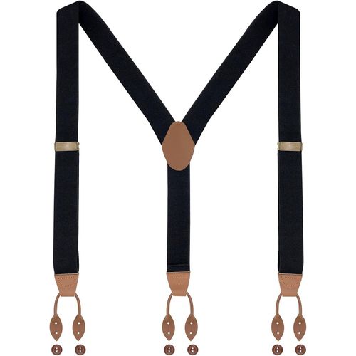 Kalanka-Bretelles À Boutons Pour Homme - Extra Solides - 3,5 Cm De Large - Avec 6 Boutons - Taille Unique