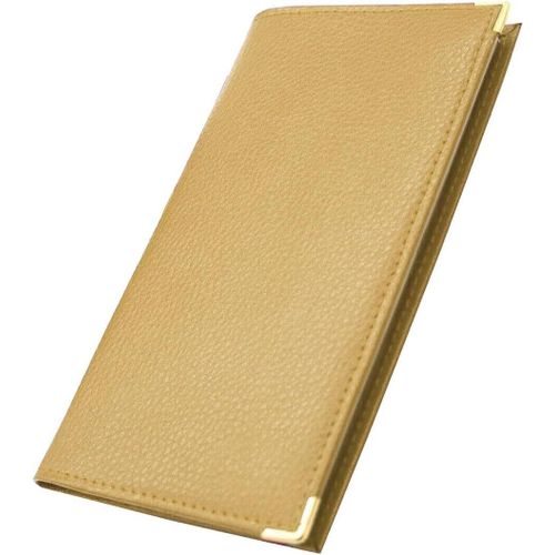 CAUC-- Etui Porte chéquier Porte Carte crédit pièce d'identité (Taupe Beige (Cuir véritable grainé))