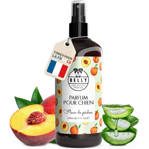 Kalanka-Belly® Parfum Pour Chien & Chiot -250ml- Arôme De Pêche - 100% Naturel, Ph Équilibré, Neutralise Les Mauvaises Odeurs, Végétalien - Parfum Chien Mâle & Femelle - Fabriqué En Allemagne