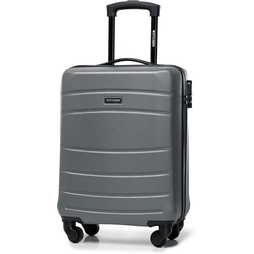KALANKA-Valise de Voyage Bagage à Main Valise Cabine Valise Rigide en ABS avec 4 roulettes pivotantes Serrure à Combinaison Poignée télescopique Globe Line