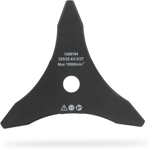 KALANKA-Acier allié Lame de débroussailleuse à trois dents 23265, Tranchant de 255 mm, Alésage : 25,4 mm, Épaisseur : 3 mm