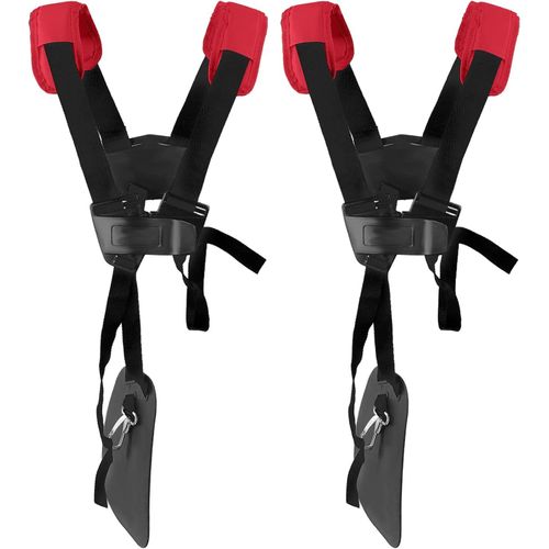 KALANKA-2 Sangles d'épaule réglables inclus -Harnais pour Débroussailleuse pour Tondeuse à gazon avec Ceinture en Nylon, pour Débroussailleuse pour Débroussailleuse KM, STIHL FS (Rouge foncé)