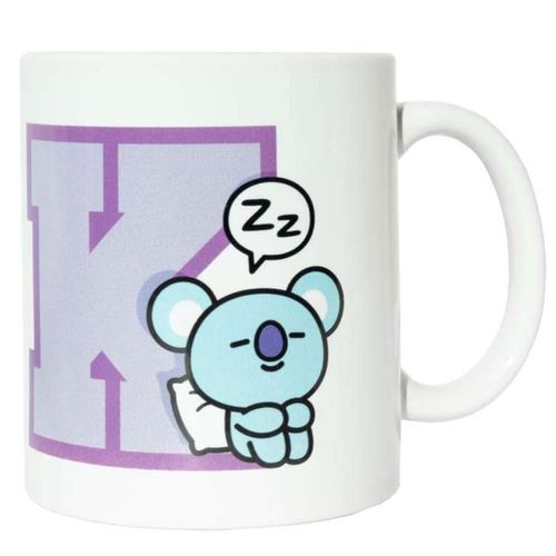 Mug En Céramique Capacité 300ml Design Smart Sleepyhead Koya Bt21 Line Friends Bt21 Blanc