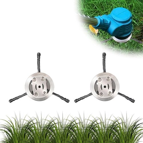 KALANKA-Lot de 2 têtes de débroussailleuse en fil d'acier pour débroussailleuse de jardin (3 têtes)