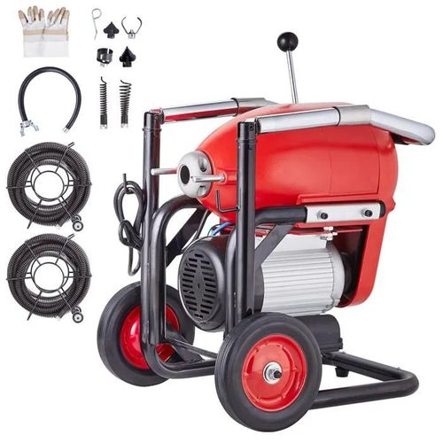 Machine de Nettoyage de Drain 120FT x 6/5 Pouces-Duoku-Tarière Electrique D'égout 1100W à Alimentation Manuelle-avec 6 Coupeurs
