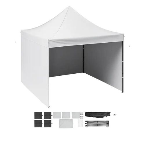Auvent Pop Up-Duoku-Tonnelle Portable De 3 X 3 M-Avec Sac À Roulettes-Parois Latérales Amovibles-Pour Les Événements En Plein Air