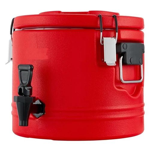 Distributeur de Boissons Isotherme 8 L-Duoku-Rouge-Fontaine à Eau Chaude et Froide Non Électrique avec Robinet