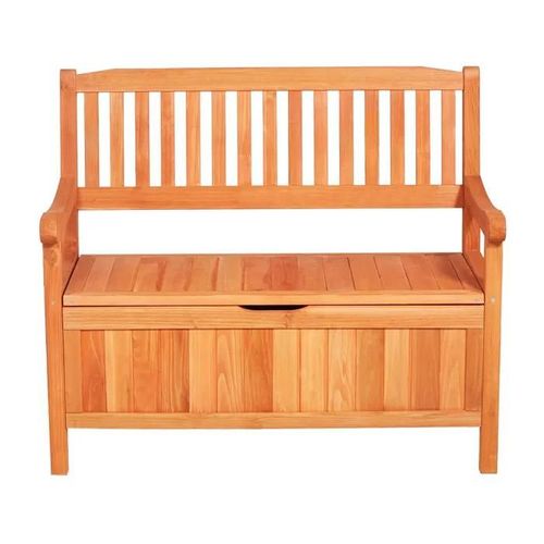 Banc De Rangement Extérieur En Bois-Duoku-125 L-Banc De Terrasse 2 En 1-Avec Poignée Latérale-Capacité De Charge 319,8 Kg