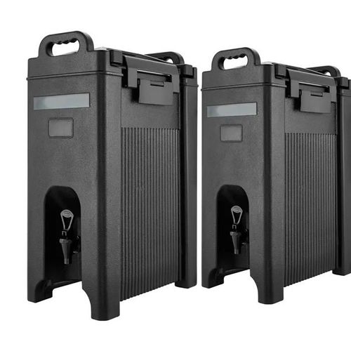 Distributeur de Boissons Isotherme 2x19 L-Duoku-pour Camping-Fontaine à Eau Chaude et Froide Non Électrique