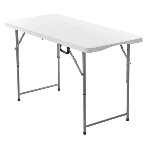 Table Pliante Rectangulaire En Plastique-Duoku-Table Utilitaire Portable De 122 Cm-Avec Hauteur Réglable Et Poignée Intégrée