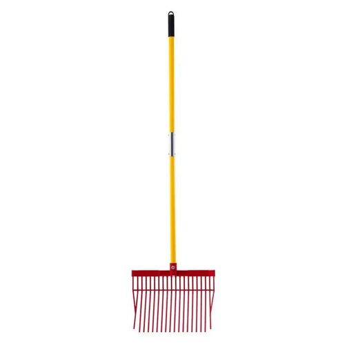 Fourche à Fumier-Duoku-avec 18 Dents Inclinées-Outil Robuste avec Manche Long en Fibre de Verre-Idéal pour Ramasser Fumier