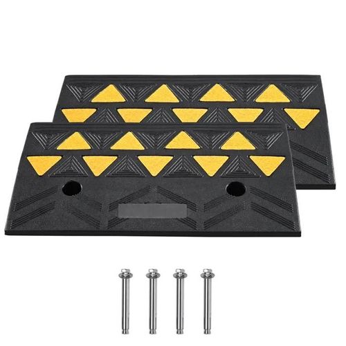 Rampe En Caoutchouc-Duoku-Hauteur De 6 Po-14,6 Po L X 19,3 Po L-Rampe De Trottoir Pour Allée-Caoutchouc Robuste 15 T