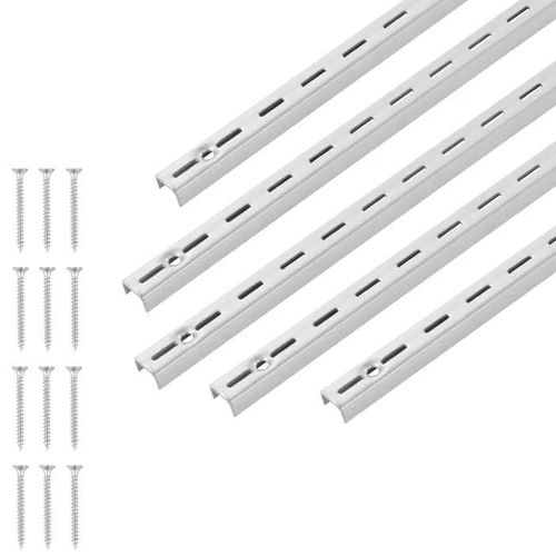 Crémaillère d'Étagère 990 mm-Duoku-Rail d'Étagères Vertical Mural à Perforation Simple-Lot de 10-Rails Réglables Robustes en Acier