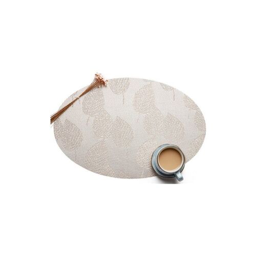 Set de table elliptique isolant en PVC antidérapant - Argenté, 45 x 30 cm