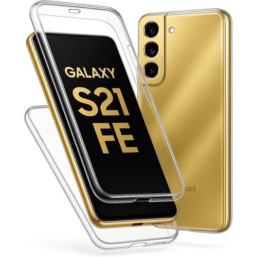 JGD-Coque pour Samsung Galaxy S21 FE 5G ¿ 360° Transparente Double Protection Avant Arrière en Silicone TPU Antichoc ¿ Dimensions 74,5 x 155,7 x 7,9 mm