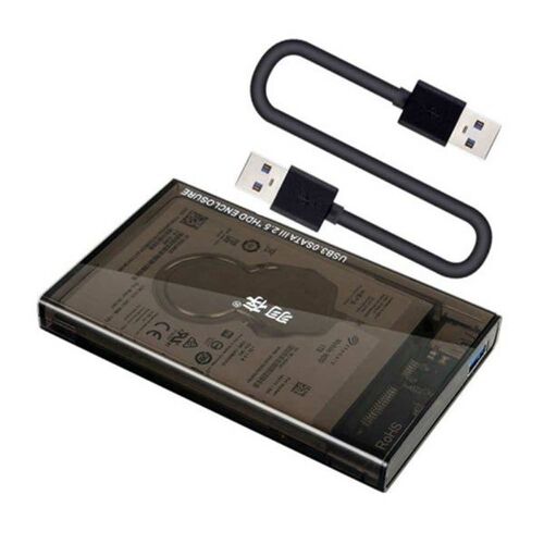 Boîtier SSD transparent USB 3.0 avec couvercle à pression, prend en charge jusqu'à 3 To, installation sans outil