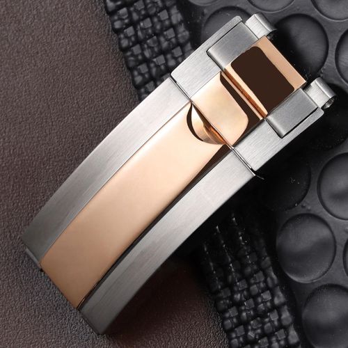 Kafol-Fermoir De Montre À Déploiement 9x9mm,Argent Poli Mat,Noir,Or Rose,Haute Qualité,Pour Rolex Submariner Daytona Gmt,Boucle De Date,9mm,Mid Rosegold
