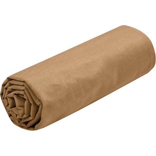 Tianyi-Stof - Drap Housse -Taille 140x190(200) Cm Grand Bonnet 30 Cm -100% Coton Certifié Oeko-Tex - Couleur Curry -Modèle Eden - Linge De Lit Pour Maison - Doux Et Confortable Pour Nid Douillet