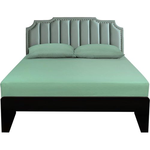 Tianyi-Drap Housse, 90 X 200 Cm 100% Coton 300 Fils/Cm² Drap Housse Doux Et Respirant, Vert Clair