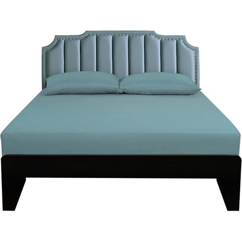 Tianyi-Drap Housse, 135 X 190 Cm 100% Coton 300 Fils/Cm² Drap Housse Doux Et Respirant, Bleu