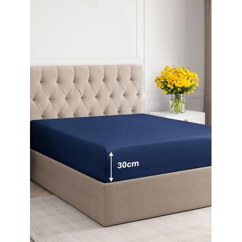 TIANYI-Drap-Housse - Dimensions 100x200 cm - Bleu Marine - 30 cm de Profondeur - Drap-Housse de Luxe - Convient aux Matelas Jusqu`à 30 cm (12"") de Hauteur - Doux, Infroissable et Respirant -100x200
