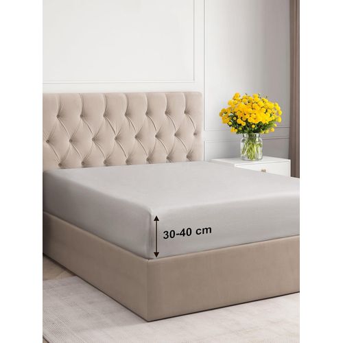 Tianyi-Drap-Housse 140x200 Cm - Bonnet 40 Cm - Gris Clair - En Microfibre De Polyester - Drap-Housse Adapté Aux Lits Boxspring - Convient Aux Matelas Jusqu`À 40 Cm (16"") Certifié Oeko-Tex, Pack Simpl