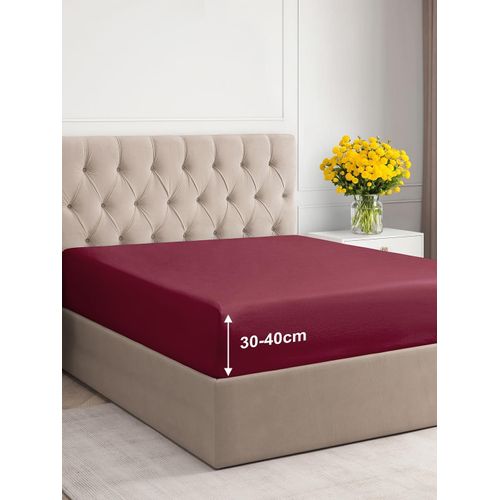 Slep-Drap Housse 200x200 Cm Bonnet 40 Cm Extra Profond - Microfibre De Polyester Brossé Douce - Matelas Épais Jusqu`À 40 Cm (16") - Oeko-Tex - Résistant Au Rétrécissement Et À La Décoloration - Borde