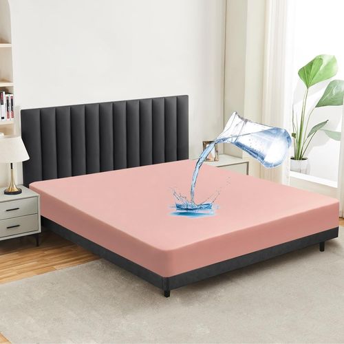 Protège-Matelas Imperméable,140 X 200 Cm,Drap-Housse,Respirant,Drap-Housse,Alèse D'incontinence,Lavable En Machine À 60 °C,Rose