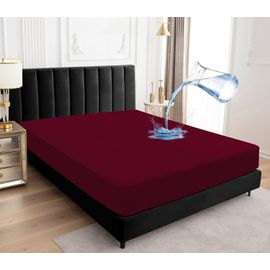 Protège Matelas Imperméable 180x200cm, Premium Respirant Housse Matelas, Protège Matelas Bruit Housses, Imperméable Drap Housse (Rouge)