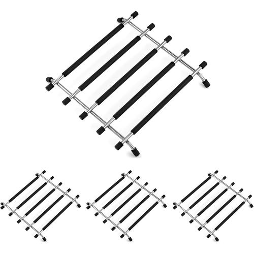 Kalanka-Dessous De Plat Pour Plan De Travail De Cuisine 4 Pièces - Noir Protecteur De Plan De Travail De Cuisine Dessous De Plat En Acier Inoxydable Avec Base Antidérapante (Noir-4pcs)