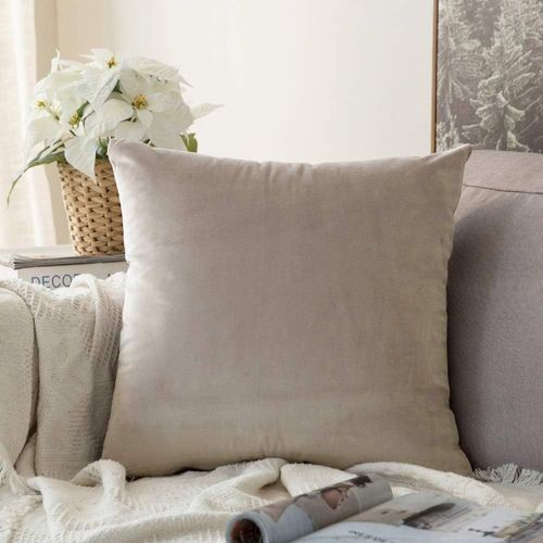 Cauc-Housse De Coussin En Velours Décoratif Canapé Outgeek Home Decor Taie D'oreiller Super Doux Decoration Maison Salon Chambre Pour Canapé Clic Clac 50 X50 Cm 20""X20"",1 Pièce Champagne Violet