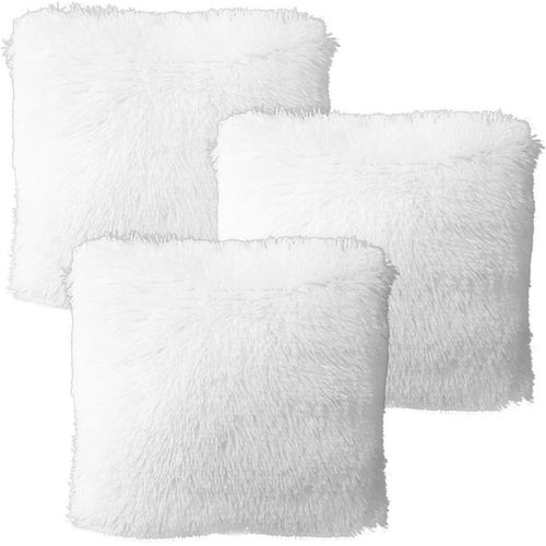 Slep-3 Pcs Housse De Coussin De Canapé, Housses De Coussin En Peluche, Housse De Coussin 43 X 43cm Fausse Fourrure Taie D'oreiller Décorative Pour Salon Canapé Chambre Voiture