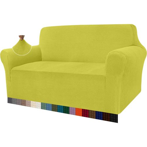 Tianyi-Housse De Canapé Moderne, En Jacquard, Élastique, Pour Le Salon, Idéale Comme Protection Contre Les Chiens Et Les Animaux Domestiques (2 Places, Jaune Citron)