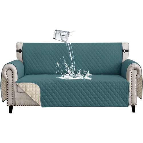 Tianyi-Housse De Canapé 4 Places Imperméable Et Antidérapant Avec Accoudoirs Anti - Rayures Housse De Protection Matelassée Réversible Pour Animaux De Compagnie Chats Et Chiens,Vert Encre