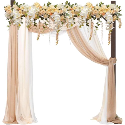 Mevronisshop-Arche De Mariage En Bois 2.28m, Arche De Jardin, Arche De Mariage En Tulle, Décoration Intérieure, Pelouse De Jardin, Arche De Rose Plante Grimpante, Décoration Cadre Fond Tulle Mousseli